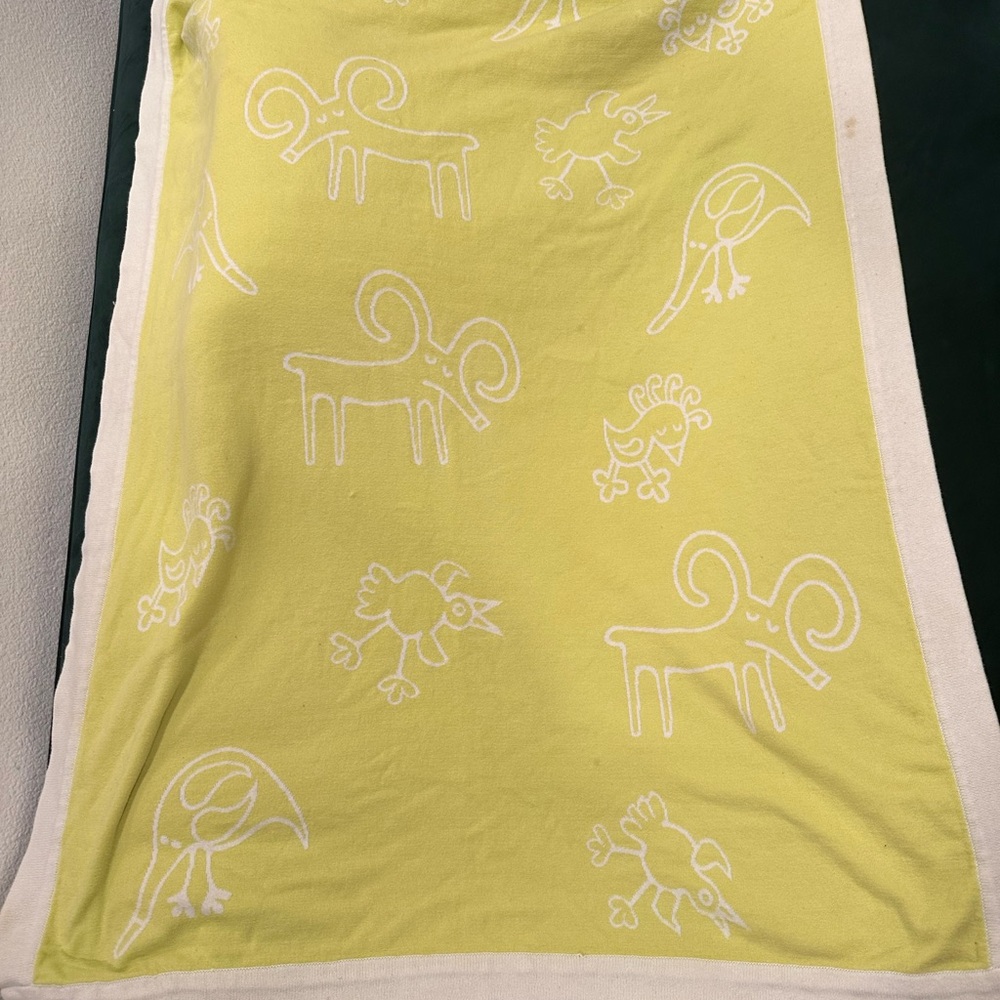 Lime Animal Print Bath Towel - Unbranded